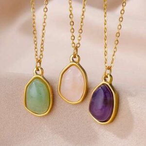 Natural Stone Stainless Steel Pendant