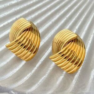 18k Gold Plated Titanium Steel Geometric Earring