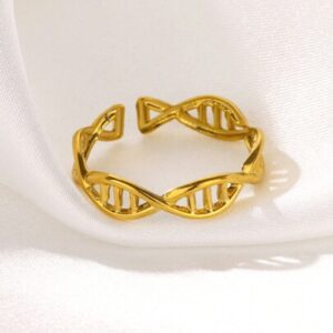 DNA Double Spiral Ring
