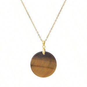 Pendant Necklace With Natural Tiger Eye Stone