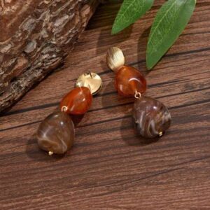 Elegant Brown Drop Earrings