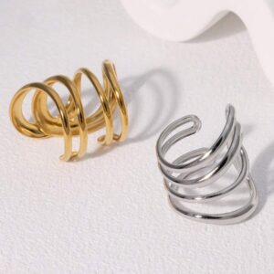 Stainless Steel Geometric Open Ring