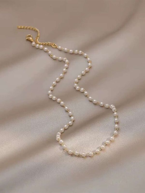 Faux Pearl Beaded Choker - Image 2