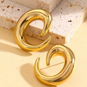 Stainless Steel C Shape Stud Earrings