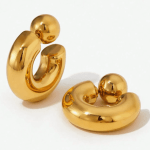 Medium C Shape Hypoallergenic Stud Earrings