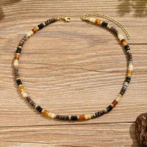Natural Stone Bead Collarbone Chain