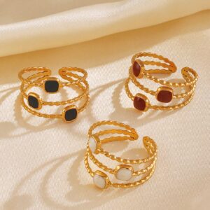 1pc - Vintage Style Geometric Open Ring