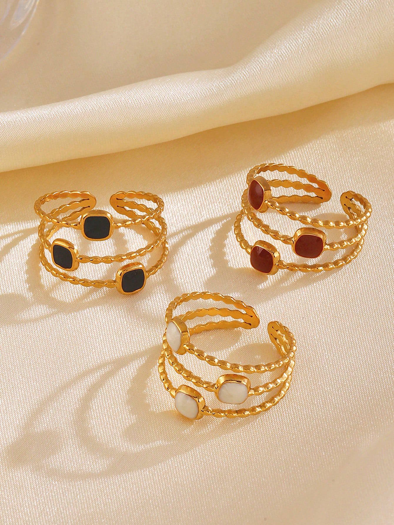 1pc - Vintage Style Geometric Open Ring