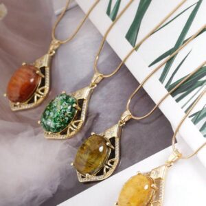 Stainless Steel Egg Leaf Shape Necklace