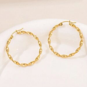 Exaggerated Twisted Hoop