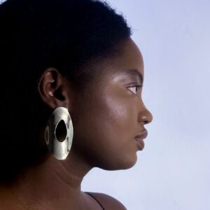 Iron Oval Earring