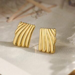 Rectangle geometric stud earrings
