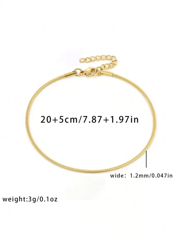1 Pc Stainless Steel Anklet (Silver & Gold) - Image 3