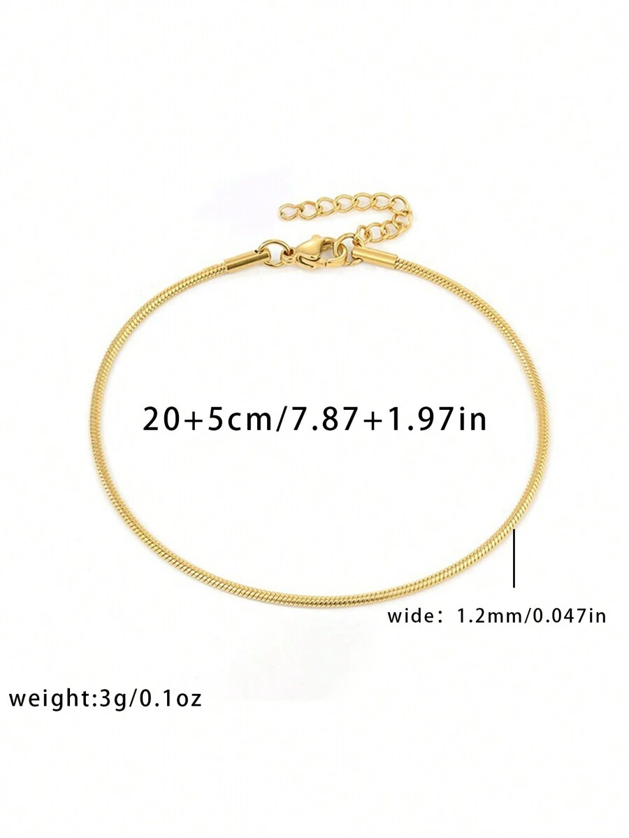 1 Pc Stainless Steel Anklet (Silver & Gold) - Image 3
