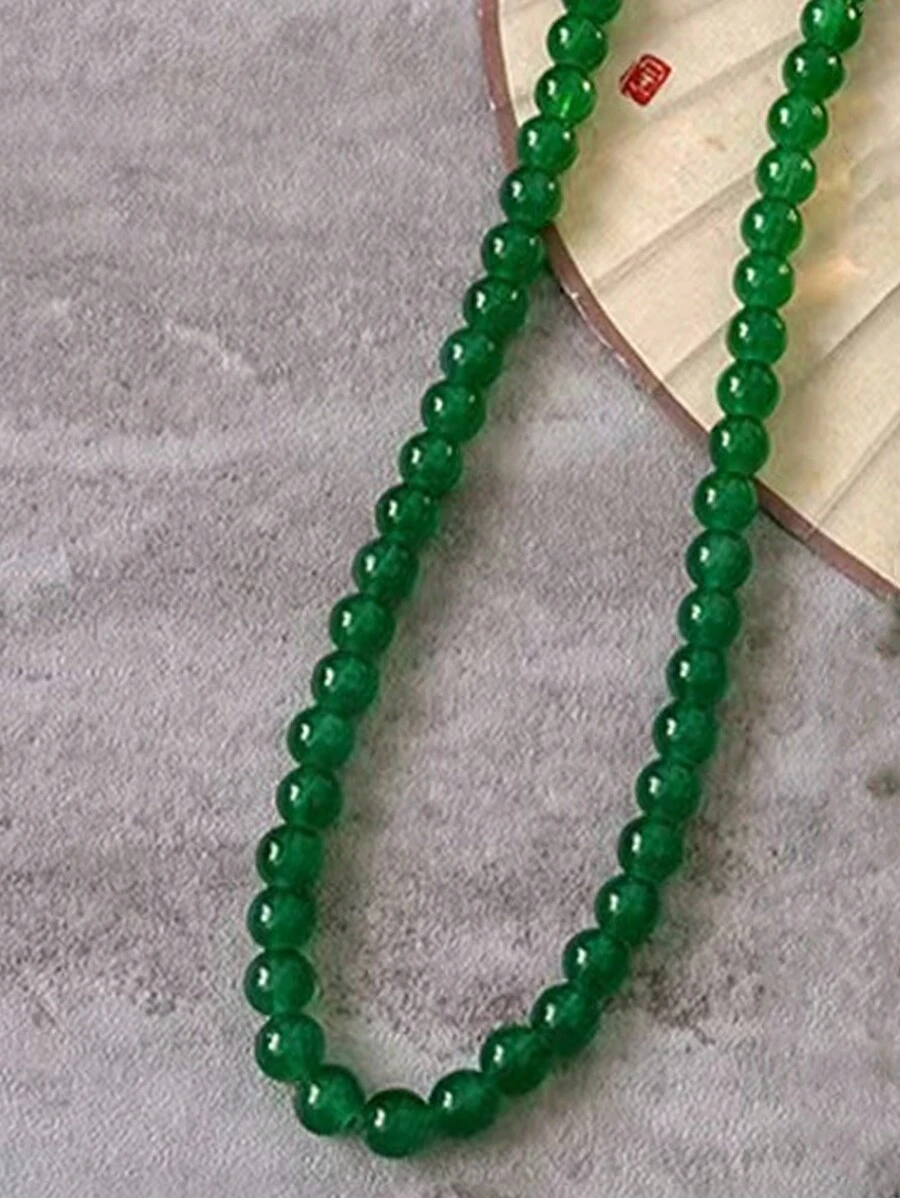 Jade Beaded Necklace - Image 3