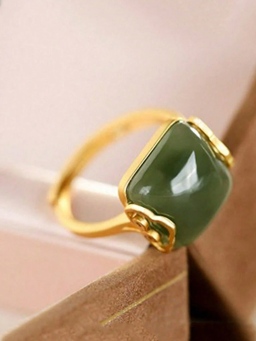 Vintage Elegant Jade Adjustable Ring
