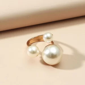 Pearl Decor Cuff Ring