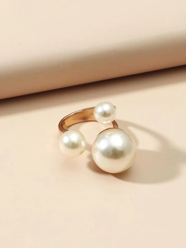 Pearl Decor Cuff Ring